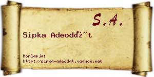 Sipka Adeodát névjegykártya